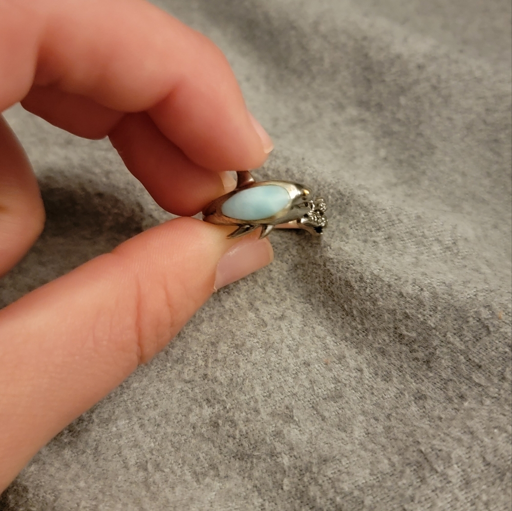 Marahlago larimar shark ring